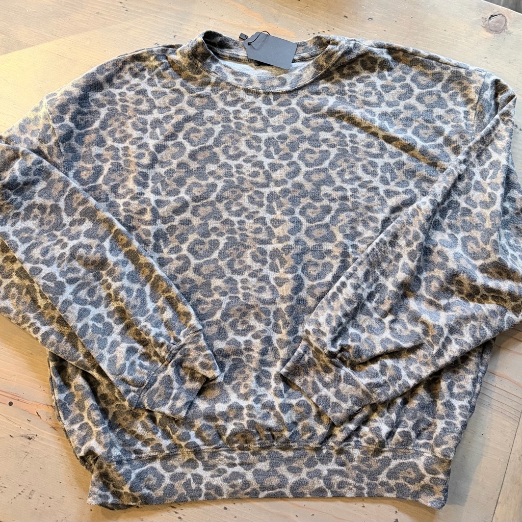 Leopard-Print Crewneck Sweater